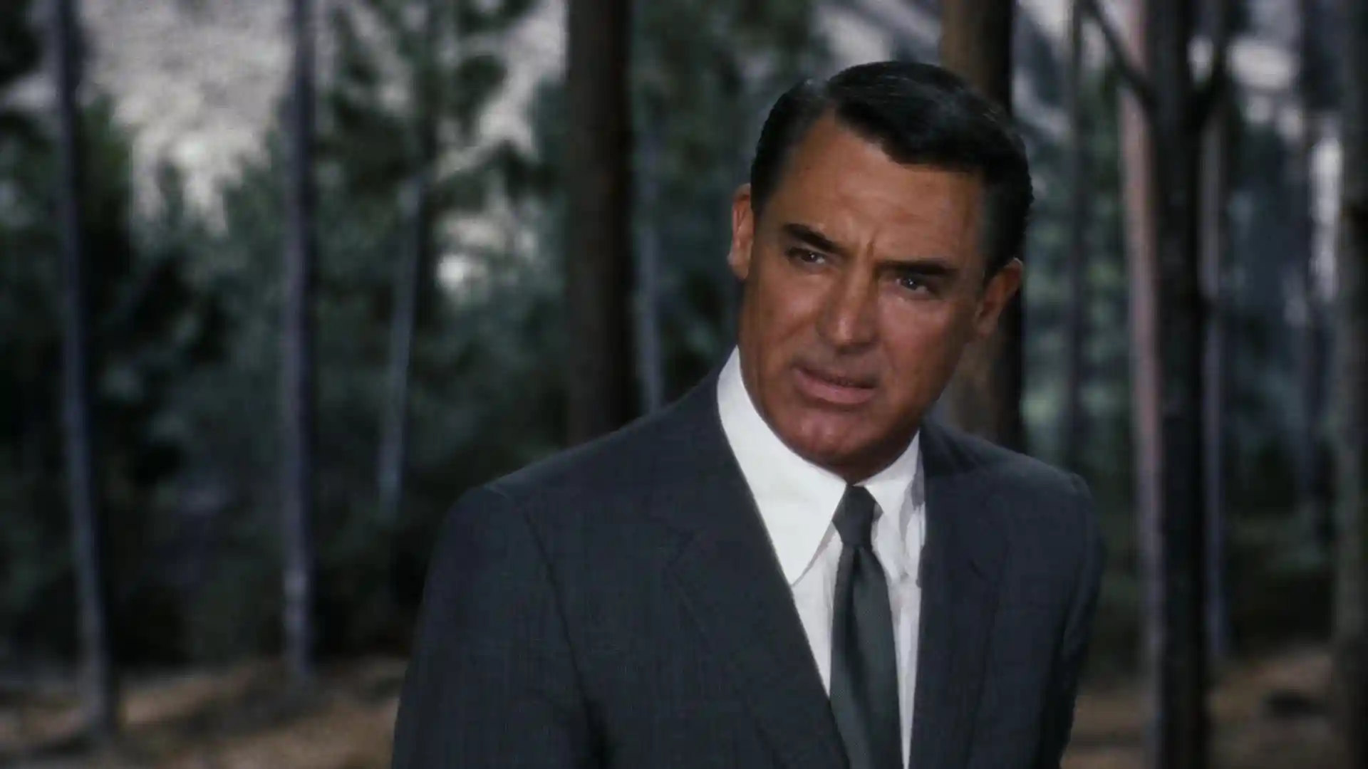 Cary Grant is speaking in a forest.